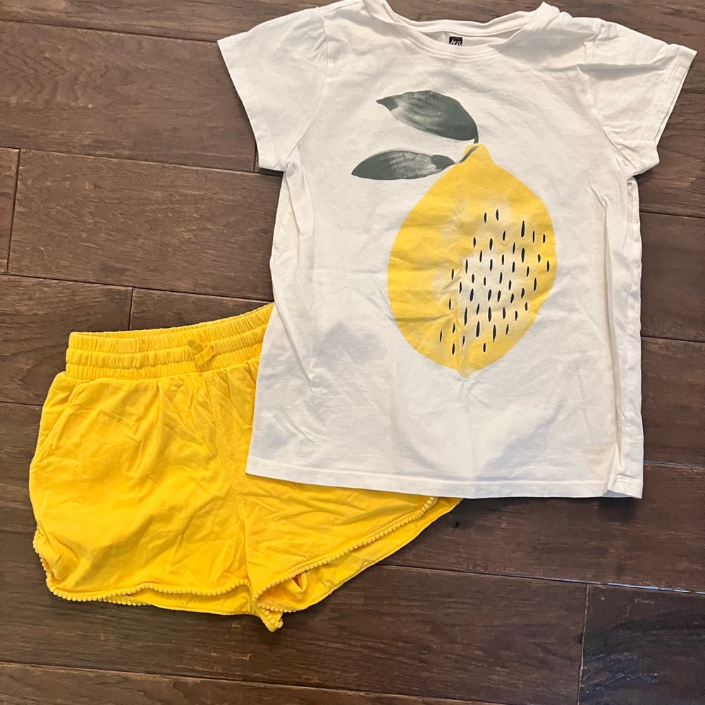Tea Collection Lemon T-shirt and Yellow Shorts